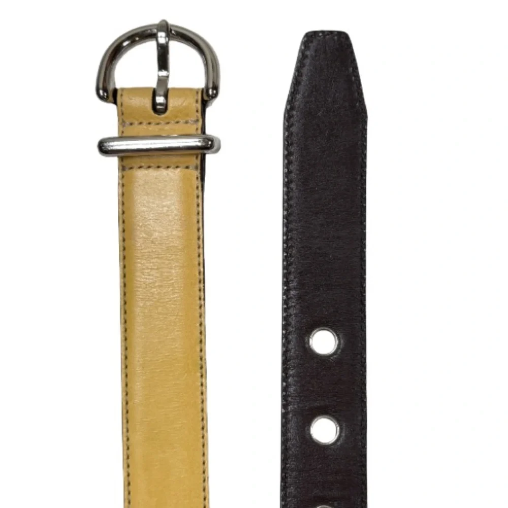 COACH | 3980 J3 Yellow Genuine Leather Brass Buckle Belt Small Classic Preppy